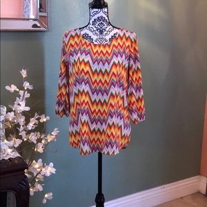 Multicolored warm chevron blouse